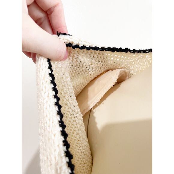 Nannell Vintage Cream Black Sequin Bejeweled Shoulders 1980s Medium - Picture 4 of 8